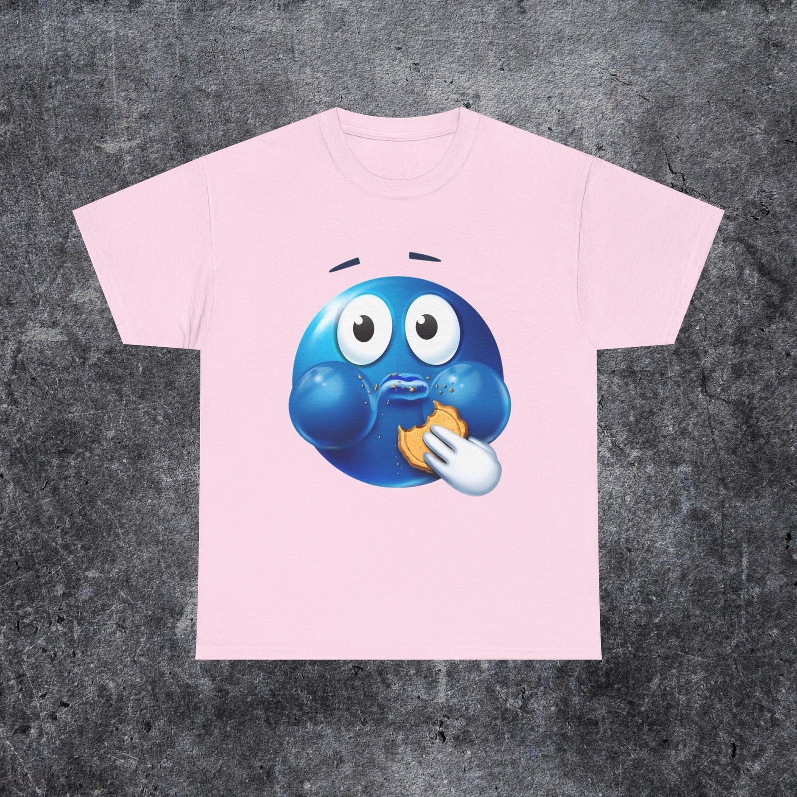 Funny blue face emoji Y2K tee, Cool Y2K sleep tshirt