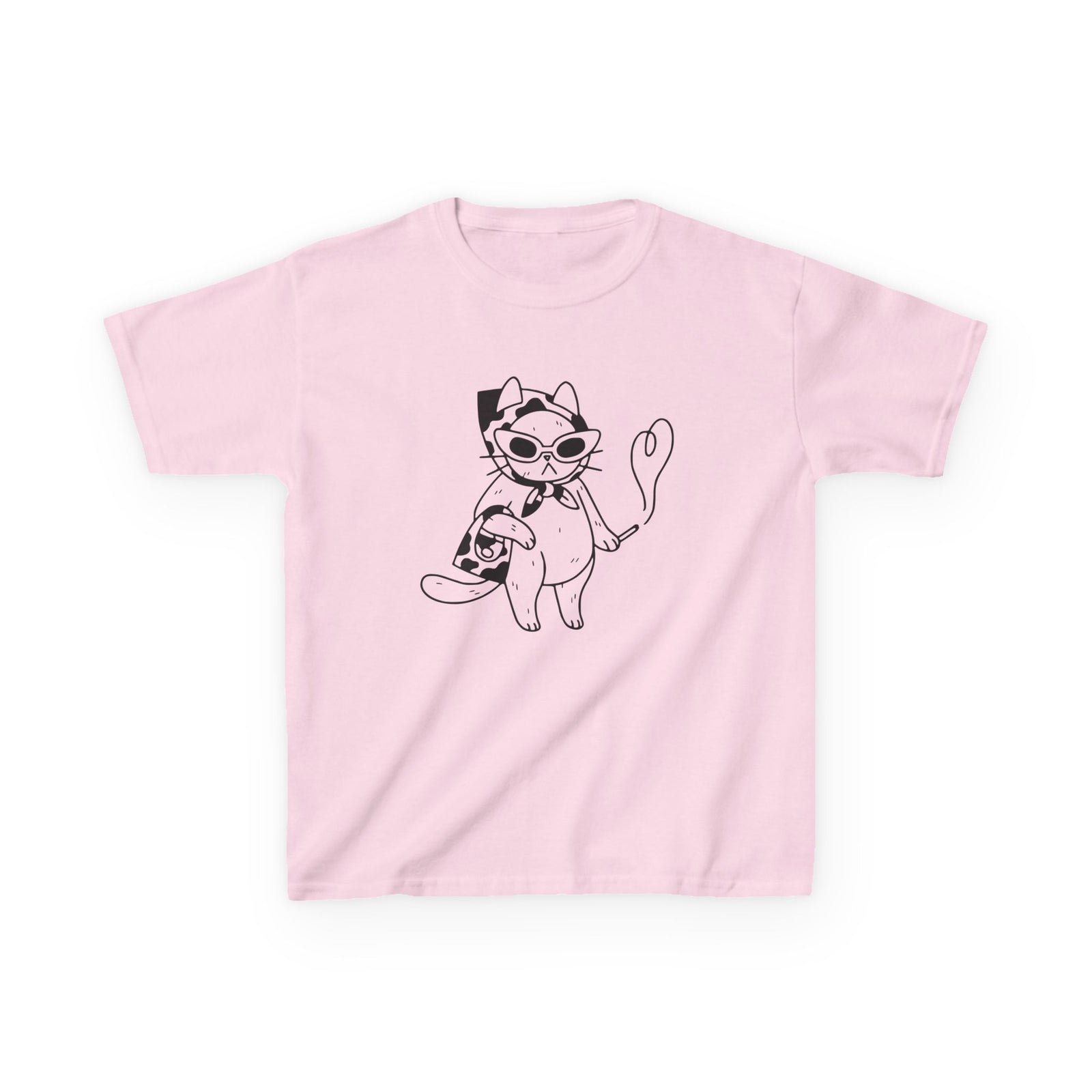smoking cat Y2K baby tee