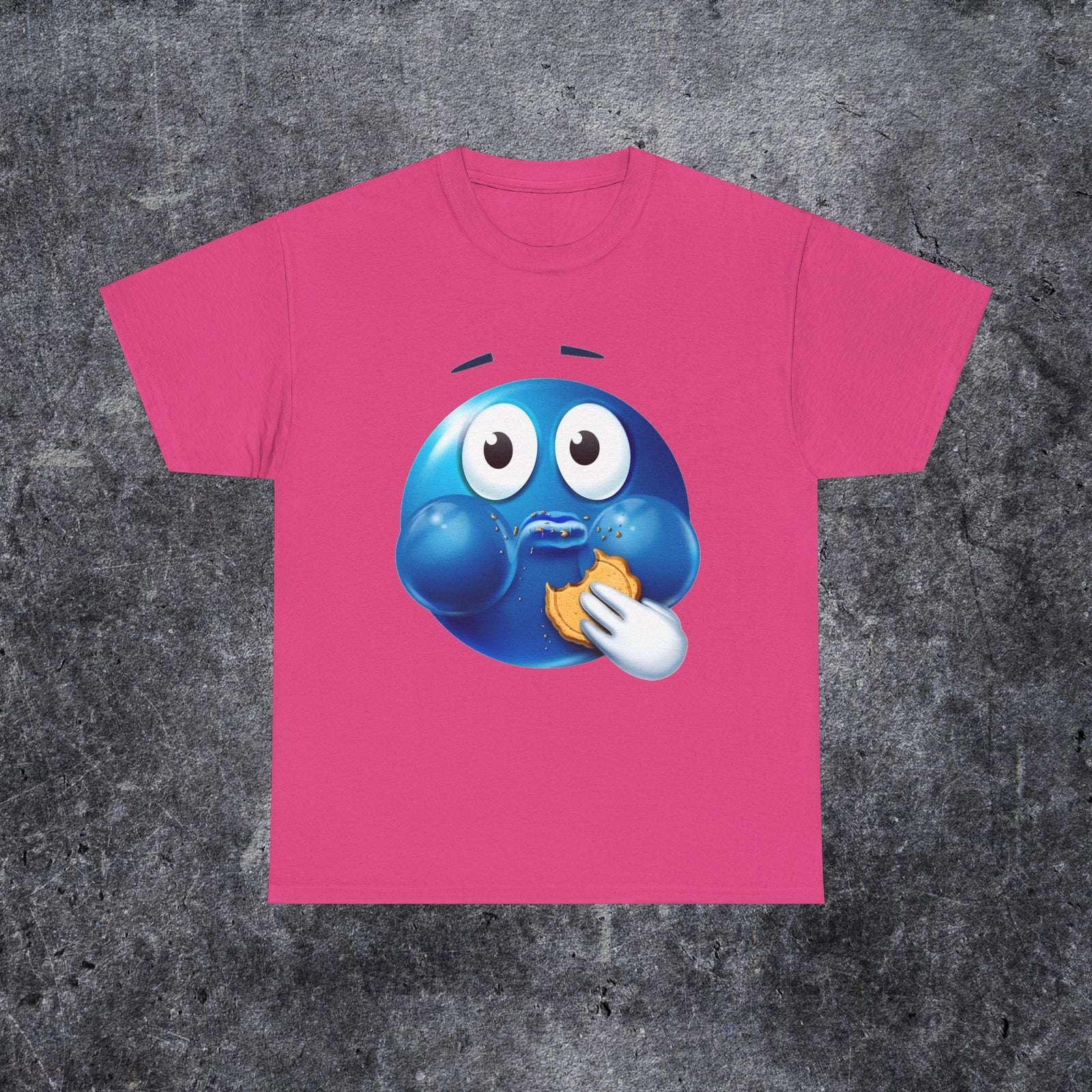 Funny blue face emoji Y2K tee, Cool Y2K sleep tshirt