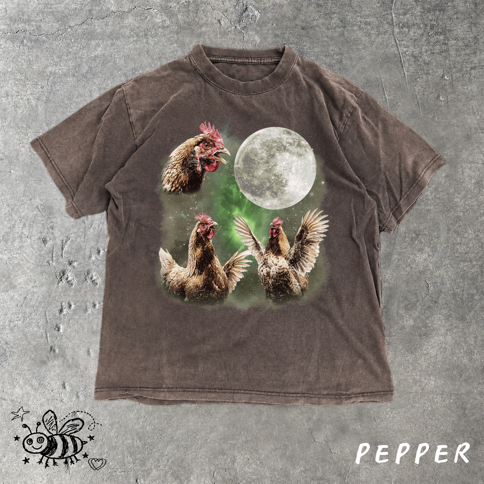 Howling Chickens Moon meme T-Shirt