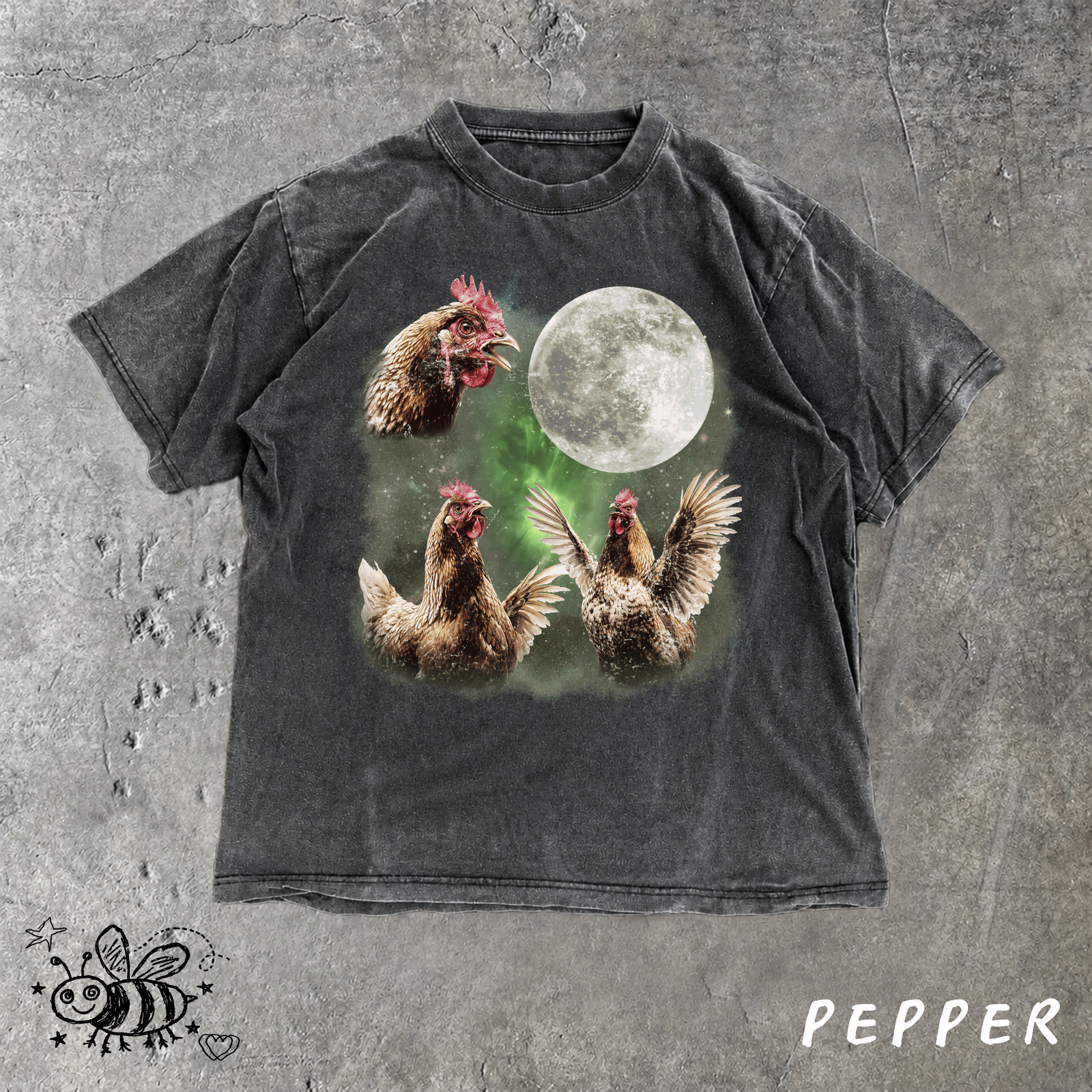 Howling Chickens Moon meme T-Shirt