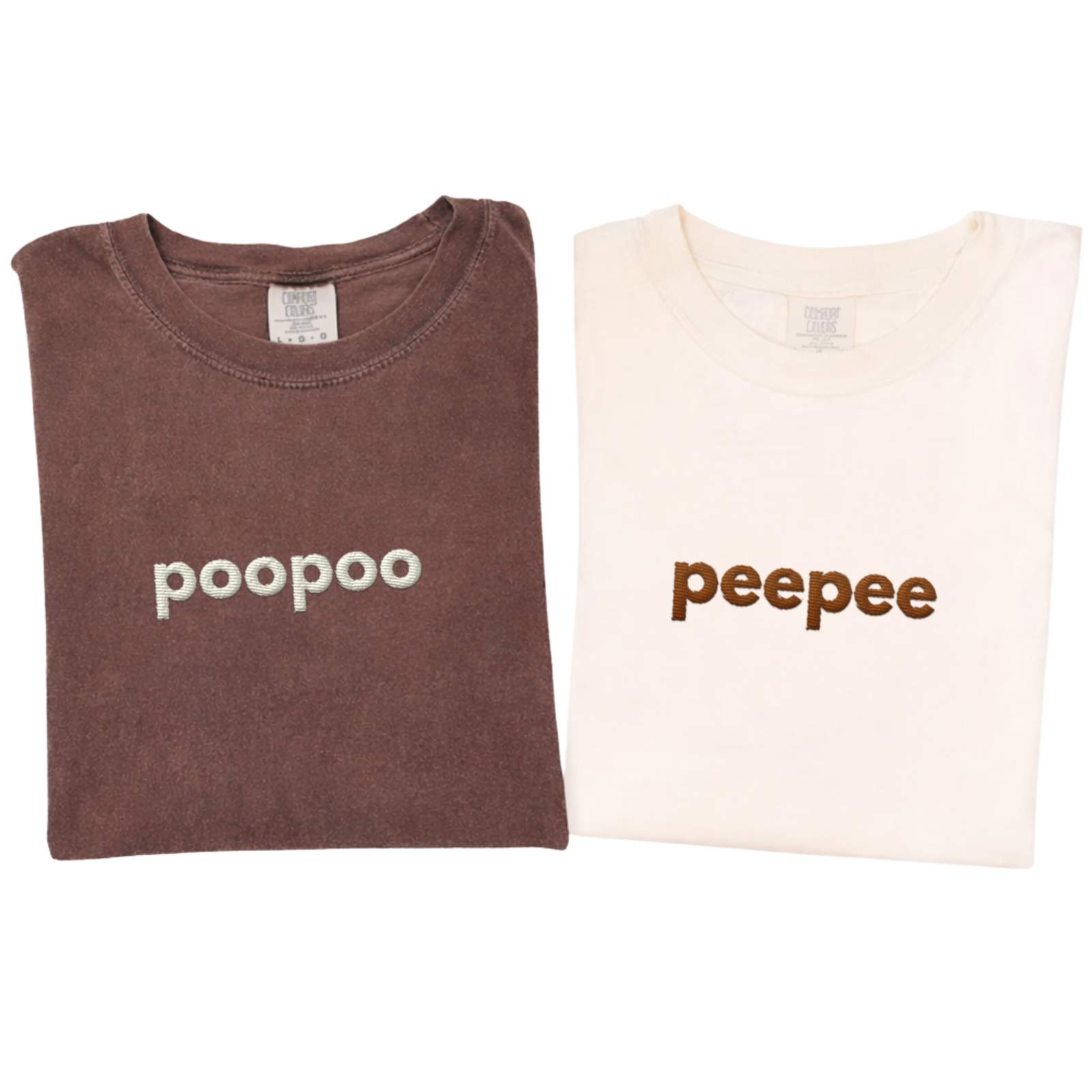 peepee Poopoo matching embroidery T-shirts