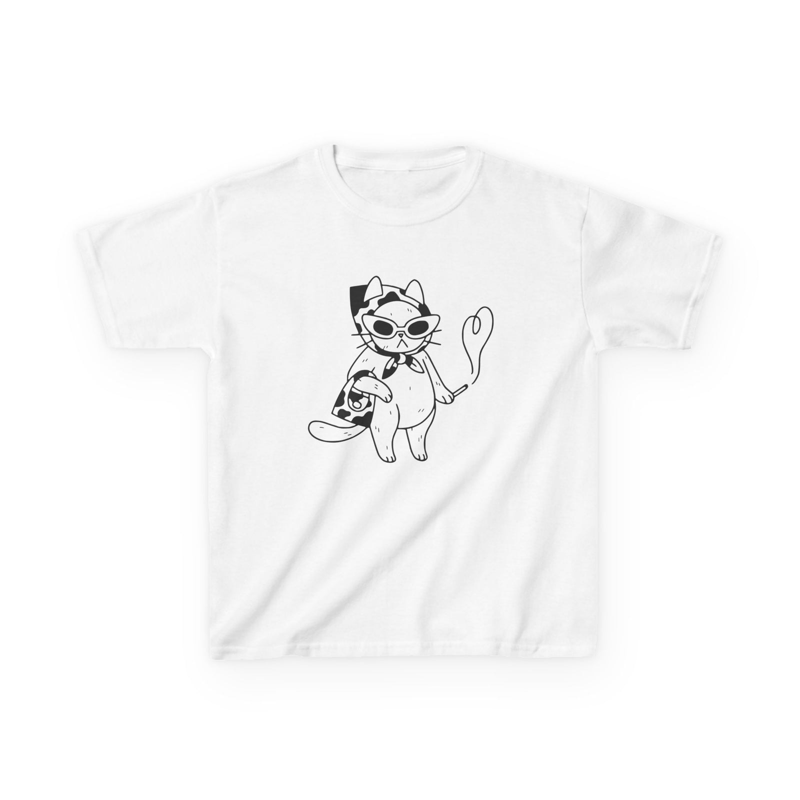 smoking cat Y2K baby tee