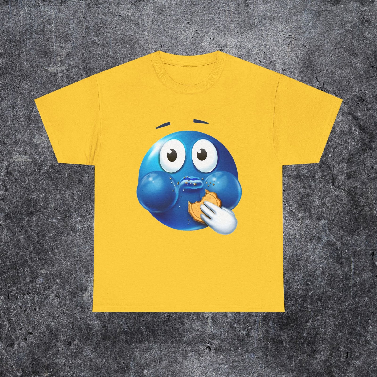Funny blue face emoji Y2K tee, Cool Y2K sleep tshirt